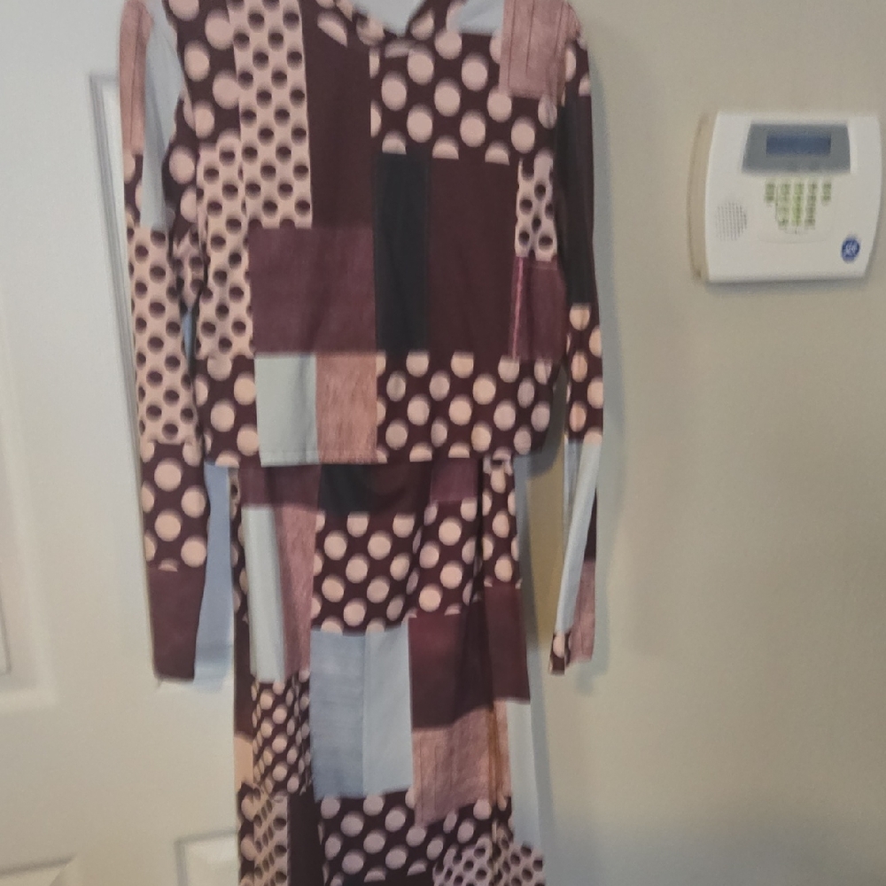 SHEIN Geometric Patchwork Skirt Set